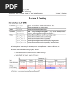 Lecture 3: Sorting: Set Interface (L03-L08)