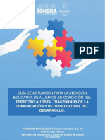 Guía de Actuación para La Atención Educativa de Alumnos en Condición Del Espectro Autista, Trastornos de La Comunicación y Retraso Global Del Desarrollo