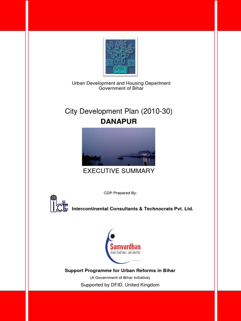Danapur City Development Plan 2010-30 | PDF | Water Supply | Slum
