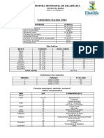 Calendário Escolar 2022