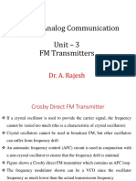 ECE202 Analog Communication Unit - 3 FM Transmitters: Dr. A. Rajesh