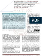 A Study On The Occupational Stress of IT Employees of Coimbatore District Working From Home