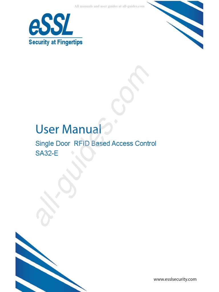 User Manual Security at Fingertips PDF Access Control Personal