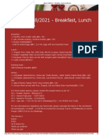 Menu 31 - 08 - 2021 - Breakfast, Lunch and Dinner