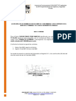 Certificación Laboral Cadena Perales Pedro