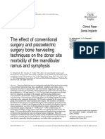 The Effect of Conventional Surgery and Piezoelectric Surgery Bone Harvesting Techniques On The Donor Site Morbidity of The Mandibular Ramus and Symphysis
