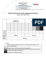 Senior High School Work Immersion Schedule