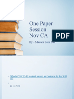 One Paper Session Nov CA: By:-Madam Saba Nur