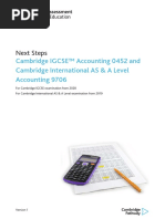 Next Steps: Cambridge IGCSE™ Accounting 0452 and Cambridge International AS & A Level Accounting 9706