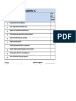 Checklist For AC: SR# Check Points