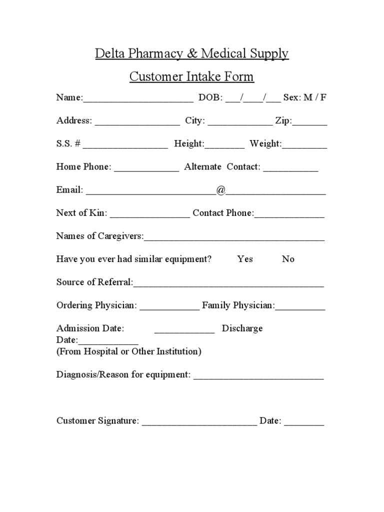 intake form | pdf | health care | medicine