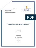 A Review of Critical Period Hypothesis