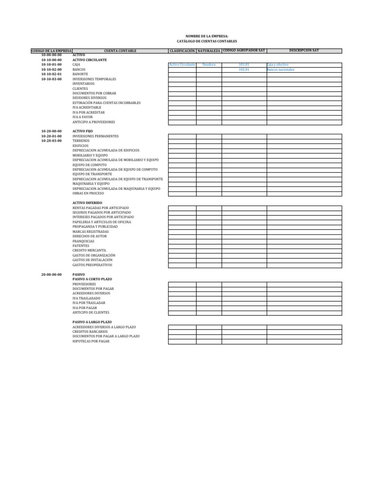 Catálogo de Cuentas Contables 2023 | PDF | Bancos | Contabilidad