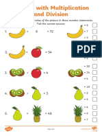 Algebra With Multiplication and Division Activity Sheet