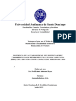 Incidencia de la evasión fiscal del ITBIS en la recaudación nacional 2017-2019