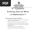 Learning Activity Sheet: 4 Quarter