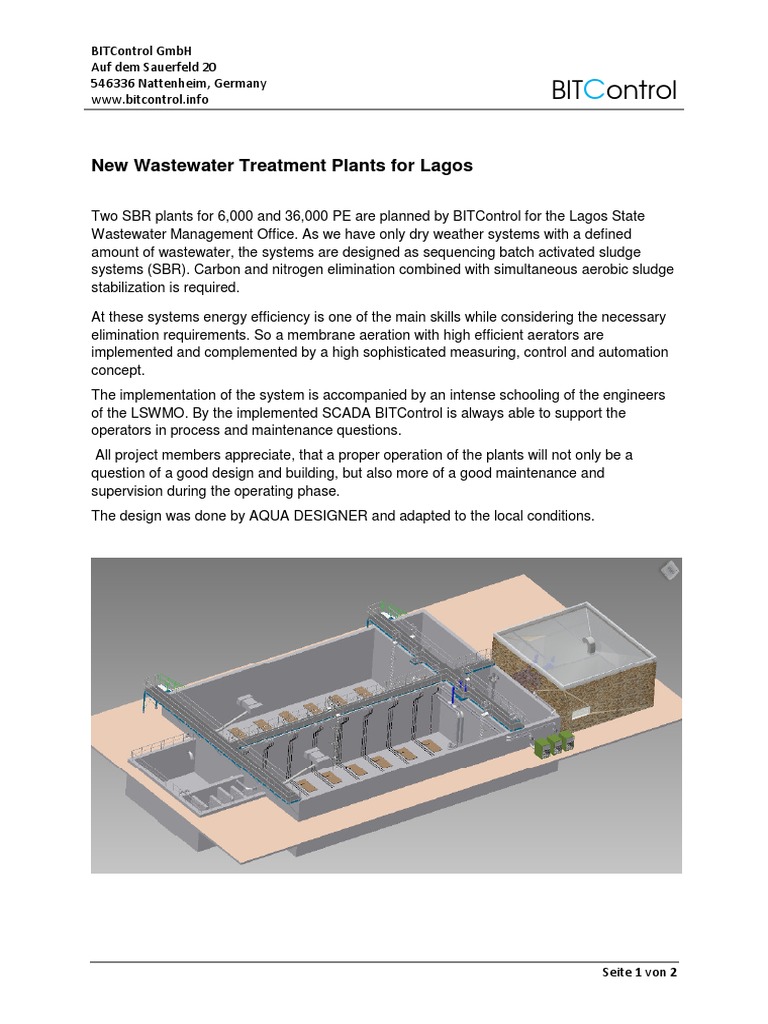 BIT Ontrol New Wastewater Treatment Plants For Lagos PDF