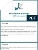 Sauce & Spoon Test Launch Findings