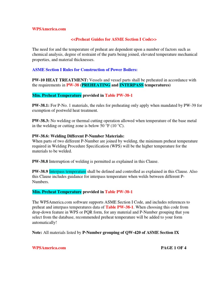 Highlights ASME Guides Preheat PWHT I | PDF | Construction | Welding