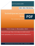Seshadripuram Journal of Social Sciences (SJSS) Vol 3 Issue 1 November 2021