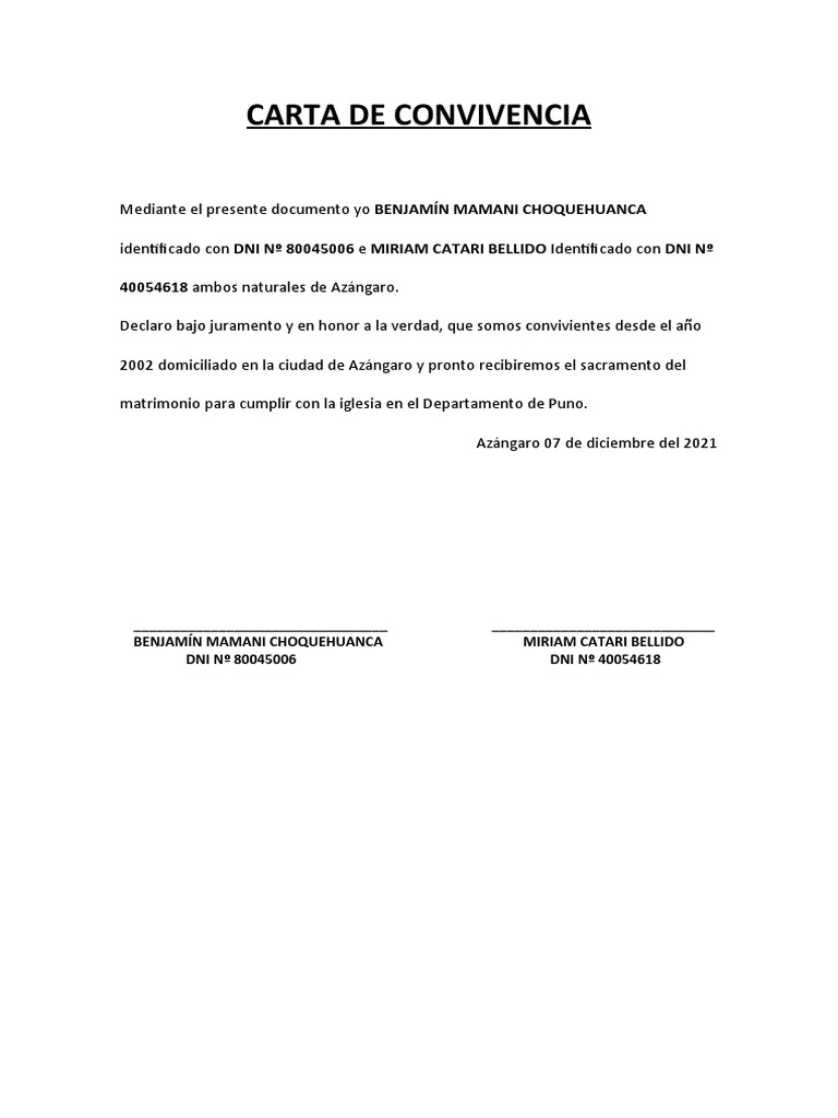 Carta de Convivencia PDF