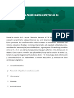 Planeamiento en Argentina Los Proyectos de Educación