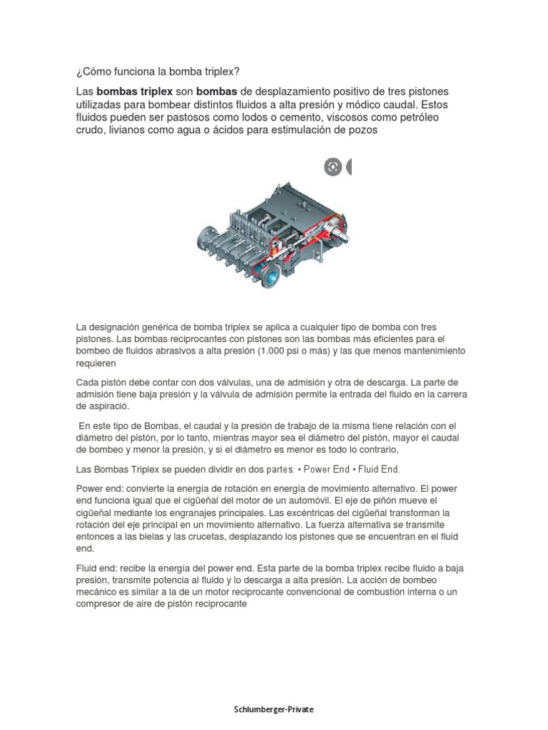 Funcionamiento de la Bomba Triplex | PDF | Tecnología
