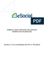 Leiautes do eSocial v. S-1.0 - Anexo II - Regras (cons. até NT 05.2022)