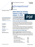 Illinois Sales Tax Holiday Bulletin