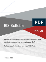Bis Bulletin: Miners As Intermediaries: Extractable Value and Market Manipulation in Crypto and Defi