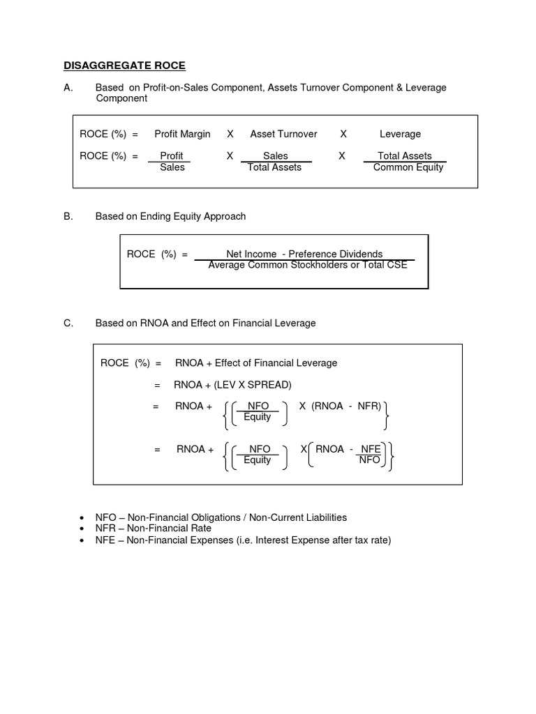 Disaggregate Formula ROCE | PDF
