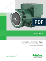 Low Voltage Alternator - 4 Pole: 365 To 600 kVA - 50 HZ / 456 To 750 kVA - 60 HZ Electrical and Mechanical Data