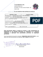 Recibo de sinal de garantia para entrega de veículo Gol 2008