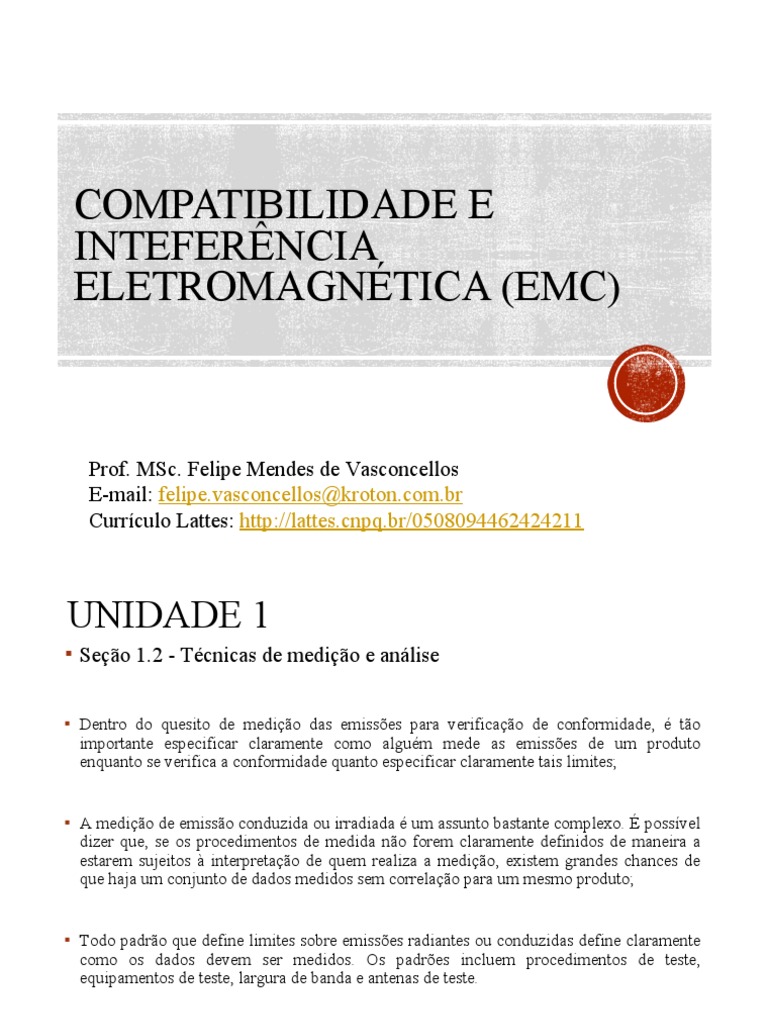 Técnicas de Medição em EMC | PDF | Barulho | Antena (rádio)