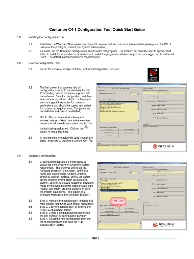 Centurion Configuration Tool Quick Start Guide | PDF | Installation ...