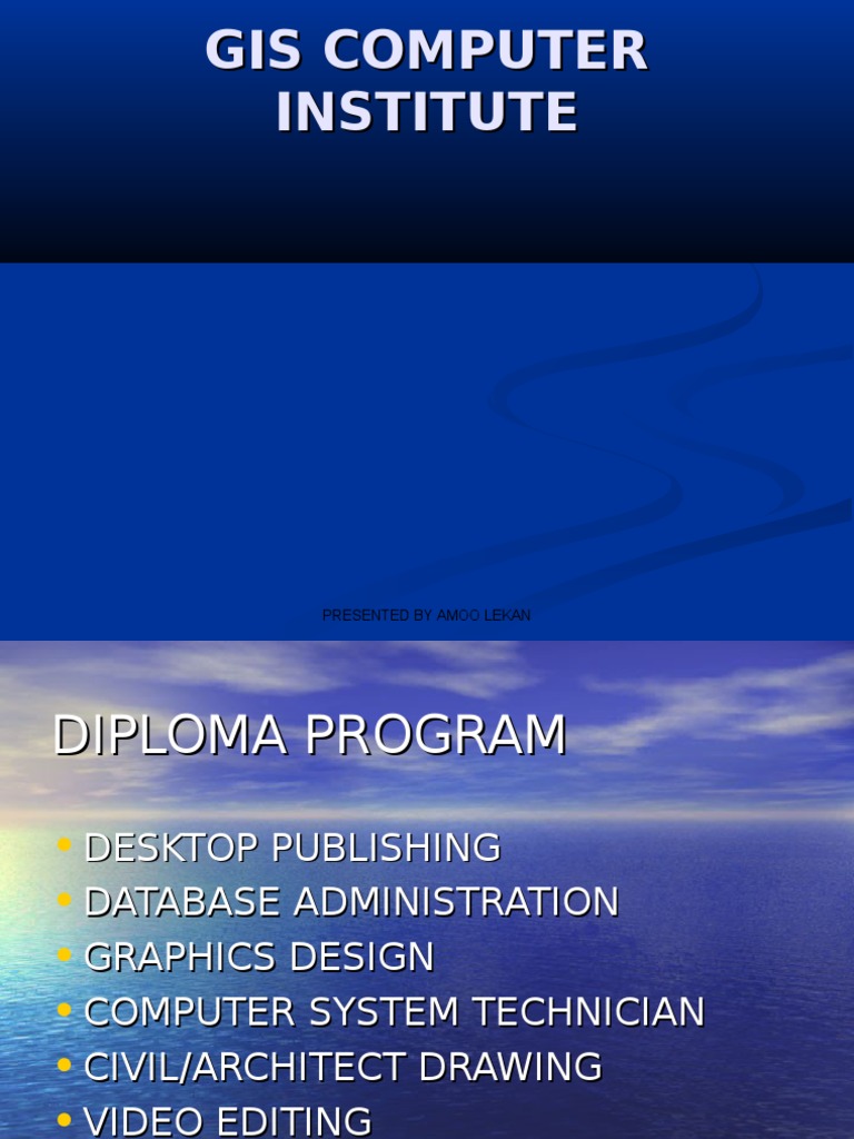 GIS Computer Institute Diploma Programs | PDF | Technology & Engineering