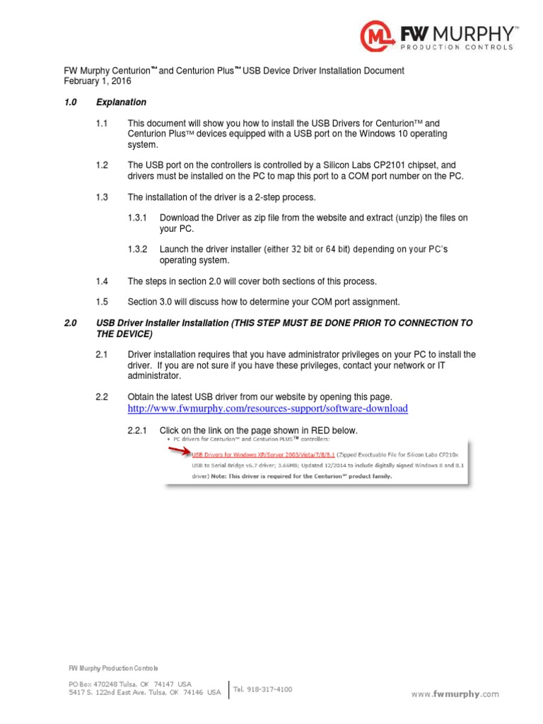 Murphy USB Driver Install Guide v6.7.2 - 0 | PDF | Usb | Installation ...