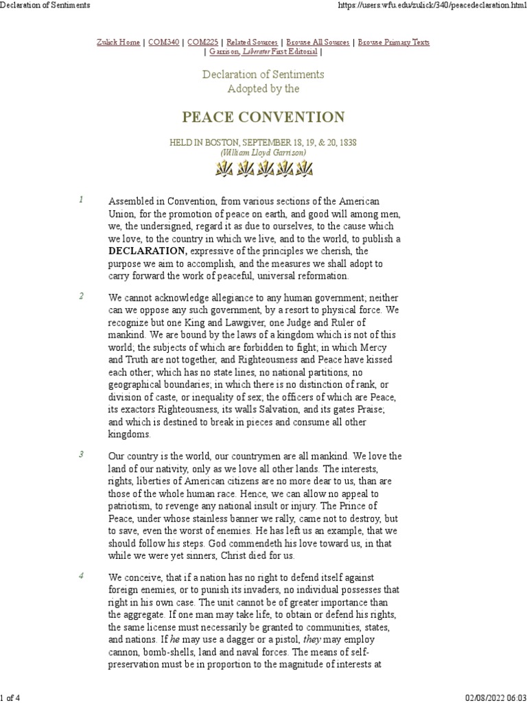Declaration Of Sentiments Full Text – MBFLY