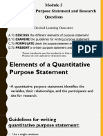 Module 3 Purpose Statement and Research Questions