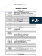 Calendário acadêmico UEPB 2022