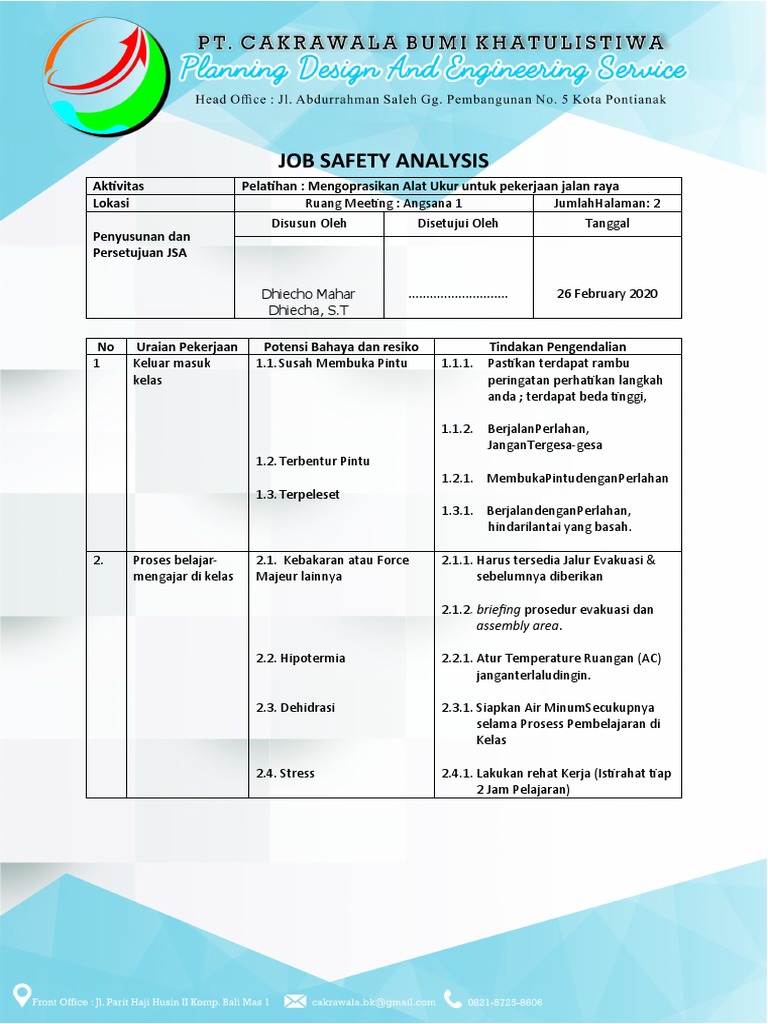 Job Safety Analysis PDF
