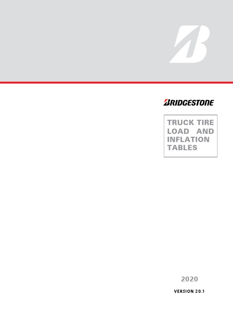 Truck Tire Load & Inflation Data Book Tables PDF Tire Truck