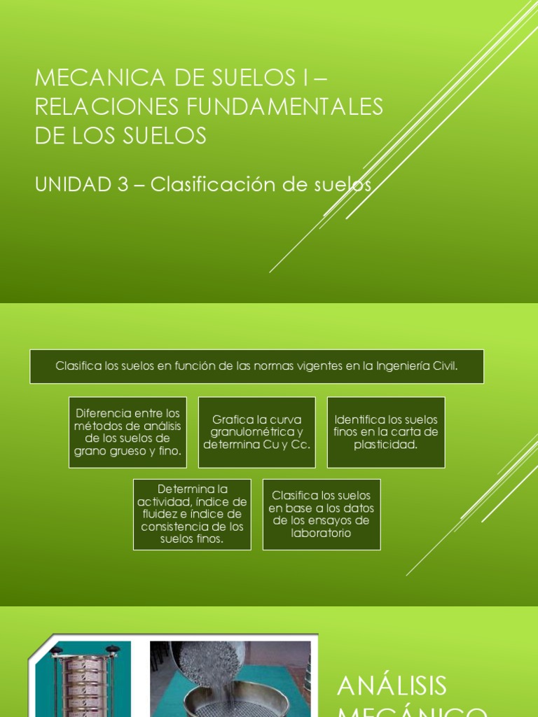 Clasificación y Análisis de Suelos PDF Mecánica de suelos Agua