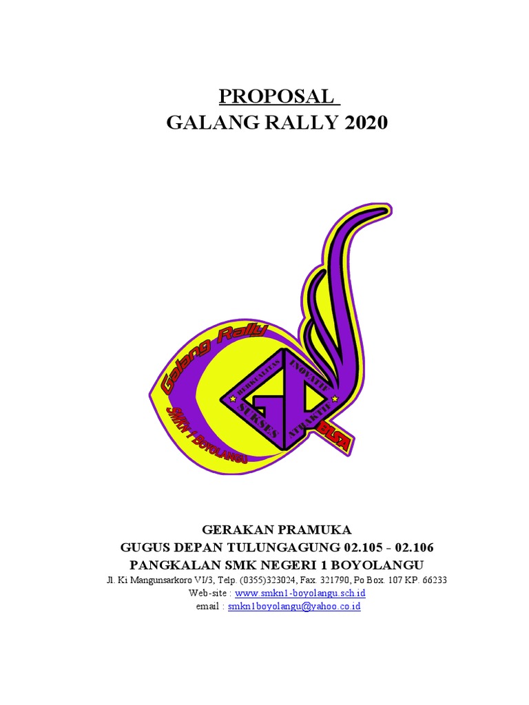 Proposal Galang Rally 2020 Pramuka Tulungagung | PDF