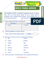 Antónimos para Niños para Segundo Grado de Primaria