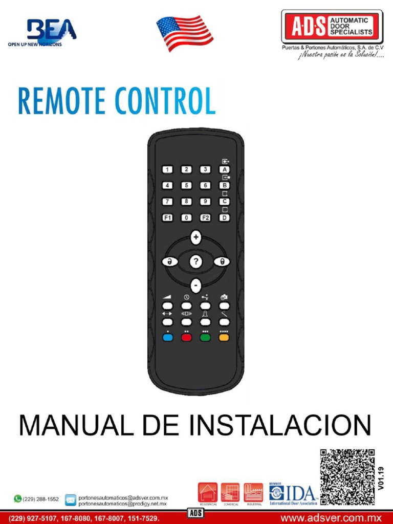 Guia de Usuario Control Remoto Sensor Laser BEA | PDF