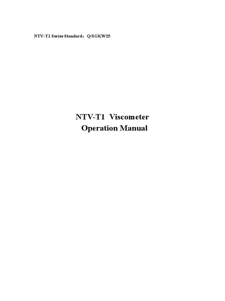 NTVT1 Operation Manual PDF Viscosity Liquids