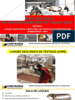 LOGUEO GEOLÓGICO  SESION II -LOGUEO GEOLOGICO Y MUESTREO DE TESTIGOS DE DDH- CORES