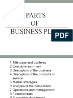 Parts of Business Plan