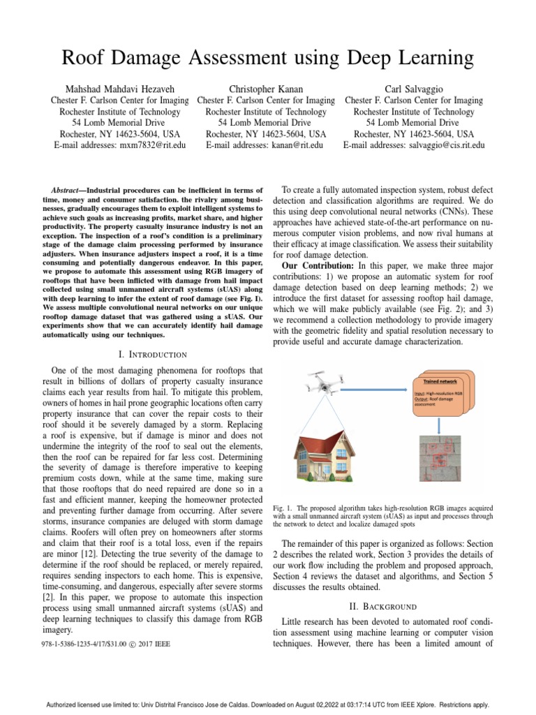 Automated Roof Damage Detection Using Deep Learning | PDF | Deep ...